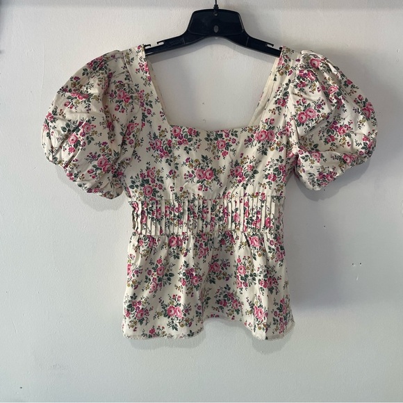 Tuckernuck Hyacinth House Aurelia Floral Puff Sleeve Ruffle Blouse 37377 - Picture 3 of 10